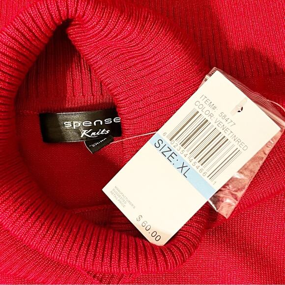 SPENSE KNITS Red Turtleneck Sweater, XL, NWT! - Picture 7 of 9
